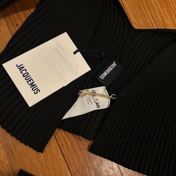 NWT- JACQUEMUS Black Le Papier 'La Maille Pralu' Cardigan - Picture 5 of 8